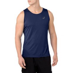Koszulka Asics Silver Singlet M Indygo. Szare koszulki męskie Asics, m, bez wzorów, z materiału, bez kołnierzyka, bez rękawów, do biegania. Za 59,99 zł.