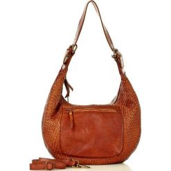 MARCO MAZZINI Torebka skórzana miejski worek vintage old pelle lavata camel. Brązowe torebki klasyczne damskie MAZZINI, w paski, ze skóry, vintage, bez dodatków. Za 489,00 zł.