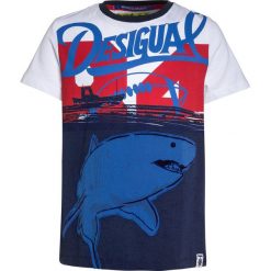 Desigual Tshirt z nadrukiem blue. Niebieskie t-shirty męskie Desigual, z nadrukiem, z bawełny. Za 139,00 zł.