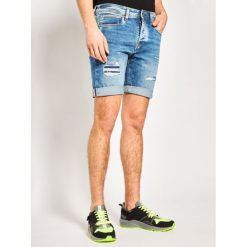 Szorty jeansowe Pepe Jeans Stanley Short Darn PM800786. Niebieskie spodenki i szorty męskie Pepe Jeans, m, bez wzorów, z elastanu. Za 339,00 zł.