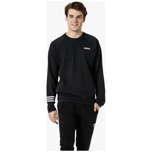 Adidas Bluza E Mo Crew Ft , czarny, rozmiar L. Czarne bluzy męskie Adidas, m, w paski, z bawełny, klasyczne, z klasycznym kołnierzykiem, bez rękawów, bez kaptura. W wyprzedaży za 149,99 zł.