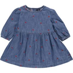 2-częściowy zestaw w kolorze niebieskim. Niebieskie sukienki niemowlęce Gap Kids, z haftami, z bawełny, bez rękawów, midi, rozkloszowane. W wyprzedaży za 72,95 zł.