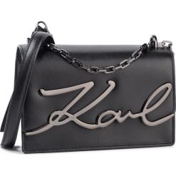 Torebka KARL LAGERFELD - 96KW3029 Blk/Gn Mtl. Czarne torebki klasyczne damskie KARL LAGERFELD, z aplikacjami, ze skóry, klasyczne, zdobione, bez dodatków. Za 1289,00 zł.