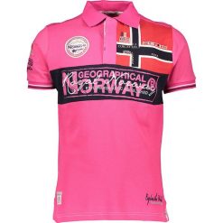 Koszulka polo "Koala" w kolorze różowym. Różowe koszulki męskie Geographical Norway Men, m, z nadrukiem, z bawełny, polo, bez rękawów. W wyprzedaży za 99,95 zł.