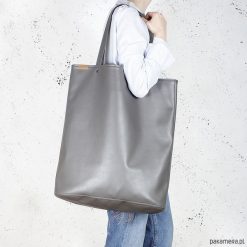 Shopper bag damskie: Mega shopper torba szara