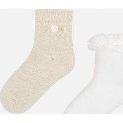 Mayoral - Skarpetki dziecięce 92-140 cm (2-pak). Szare skarpetki dziewczęce Mayoral, z haftami, z elastanu. W wyprzedaży za 27,90 zł.