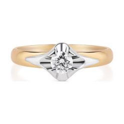 Pierścionek - , Brylant 0,25ct. Żółte pierścionki damskie marki W.KRUK, z brylantem, złote. Za 4290,00 zł.