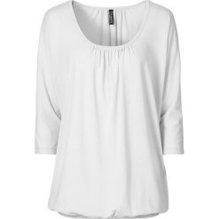 Shirt "oversize" bonprix biały. Białe koszulki damskie marki bonprix, bez wzorów, z okrągłym kołnierzem, bez rękawów. Za 54,99 zł.