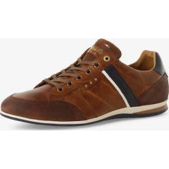 Pantofola d'Oro - Męskie tenisówki ze skóry, beżowy. Brązowe trampki męskie Pantofola d`Oro, bez wzorów, ze skóry, sportowe, bez zapięcia. Za 449,95 zł.