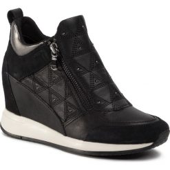 Sneakersy GEOX - D Nydame D D020QD 08522 C9999 Black. Czarne półbuty damskie Geox, z zamszu. Za 609,00 zł.