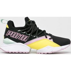 Puma - Buty Muse Maia Tz. Czarne buty sportowe damskie Puma, bez wzorów, z materiału, sportowe. W wyprzedaży za 359,90 zł.