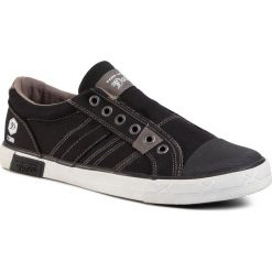 Trampki TOM TAILOR - 2785103 Black. Czarne półbuty męskie Tom Tailor, na co dzień, bez wzorów, z gumy, bez zapięcia. Za 199,99 zł.