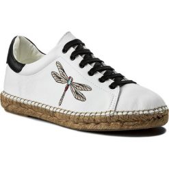 Espadryle EVA MINGE - Elda 3F 18MC1372339ES 146. Białe espadryle damskie Eva Minge, bez wzorów, ze skóry ekologicznej, bez obcasa, na płaskiej podeszwie. W wyprzedaży za 269,00 zł.
