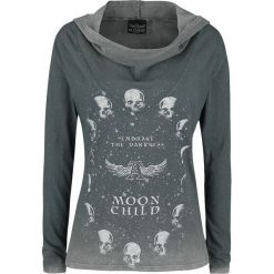 Alchemy England Deva Moon Child Retro Bluza z kapturem damska szary. Szare bluzy z kapturem damskie marki Alchemy England, s, z nadrukiem, z jersey. Za 144,90 zł.
