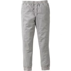 Spodnie z gumką w talii ze stretchem Slim Fit bonprix szary. Szare spodnie męskie bonprix, m, bez wzorów. Za 64,99 zł.