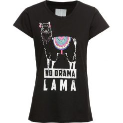 T-shirt bonprix czarny z nadrukiem. Czarne koszulki damskie marki bonprix, z nadrukiem, z krótkim rękawem. Za 34,99 zł.