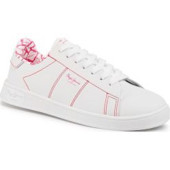 Sneakersy PEPE JEANS - Brompton Stitching PLS30966 Capsicum 359. Białe półbuty damskie Pepe Jeans, z jeansu. W wyprzedaży za 239,00 zł.