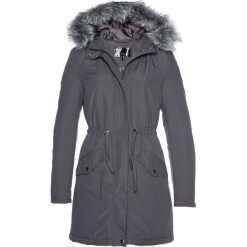 Kurtka parka z ćwiekami bonprix szary. Szare kurtki damskie bonprix, bez wzorów, bez kaptura. Za 199,99 zł.