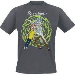 Rick And Morty Spiral T-Shirt ciemnoszary. Szare koszulki męskie marki Rick And Morty, l, z nadrukiem, z okrągłym kołnierzem. Za 74,90 zł.