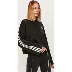 Adidas Performance - Bluza. Czarne bluzy damskie adidas Performance, s, bez wzorów, z bawełny, z długim rękawem, długie, bez kaptura. Za 229,90 zł.