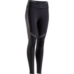 Legginsy do biegania KIPRUN SUPPORT damskie. Czarne legginsy sportowe damskie KIPRUN, xs, bez wzorów, z elastanu, do biegania. Za 99,99 zł.