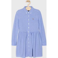 Polo Ralph Lauren - Sukienka dziecięca 128 - 176 cm. Niebieskie sukienki dziewczęce Polo Ralph Lauren, bez wzorów, z bawełny, casualowe, z długim rękawem, długie, maxi, rozkloszowane. W wyprzedaży za 369,90 zł.