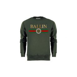 Swetry Ballin Est. 2013 Line Small Sweater. Zielone swetry męskie Ballin Est. 2013, s, bez wzorów, bez kołnierzyka, bez kaptura. Za 151,48 zł.