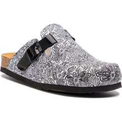 Klapki DR. BRINKMANN - 600462 Schwarz/Weiss 1. Czarne klapki damskie marki Dr. Brinkmann, bez wzorów, ze skóry ekologicznej, bez obcasa. Za 149,00 zł.