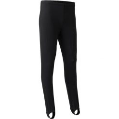 Spodnie z zapiętkami do męskiej gimnastyki sportowej. Czerwone spodnie męskie DOMYOS, xs, bez wzorów, z elastanu, sportowe. Za 49,99 zł.