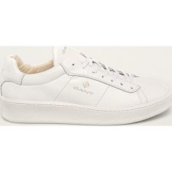 Gant - Buty skórzane Leville. Białe sneakersy męskie GANT, ze skóry, na sznurówki. W wyprzedaży za 459,90 zł.