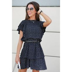 Sukienka SEMELA BLACK. Czarne sukienki dziewczęce IVET, na lato, bez wzorów, z krótkim rękawem, krótkie, mini. W wyprzedaży za 69,00 zł.