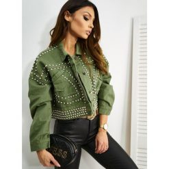 Katana JLo Jeans Kolor Khaki OneSize. Czarne kurtki damskie LIGARI JEANS, w paski, z bawełny, rockowe. Za 229,00 zł.