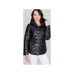 Kurtka K313 Czarny. Czarne kurtki damskie Lenitif, l, z aplikacjami, z tkaniny, eleganckie, bez kaptura. Za 199,00 zł.