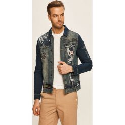 Desigual - Kurtka jeansowa. Niebieskie płaszcze męskie Desigual, xl, bez wzorów, z bawełny, krótkie, bez kaptura. W wyprzedaży za 479,90 zł.