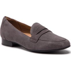 Półbuty CLARKS - Un Blush Go 261356744 Dark Grey Suede. Szare półbuty damskie Clarks, bez wzorów, ze skóry, bez obcasa, na obcasie, bez zapięcia. W wyprzedaży za 219,00 zł.