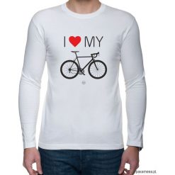 Koszulka Longsleeve I love my Road Bike. Szare koszulki męskie Pakamera, m, z nadrukiem, bez kołnierzyka, z długim rękawem, długie. Za 85,00 zł.