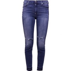 7 for all mankind HIGHWAIST SKINNY CROPPED UNROLLED Jeans Skinny Fit blue denim. Niebieskie jeansy damskie relaxed fit marki 7 for all mankind, z bawełny. W wyprzedaży za 807,20 zł.