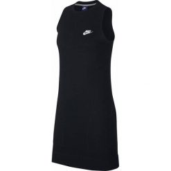 Nike - Sukienka. Czarne sukienki damskie Nike, na co dzień, s, z nadrukiem, z elastanu, z okrągłym kołnierzem, bez rękawów, mini, proste. Za 179,90 zł.