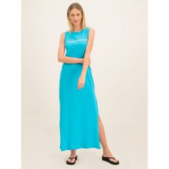 Sukienka plażowa Emporio Armani 262635 0P340 00383. Niebieskie sukienki damskie Emporio Armani, na plażę, s, bez wzorów, z bawełny, bez kołnierzyka, bez rękawów. W wyprzedaży za 309,00 zł.