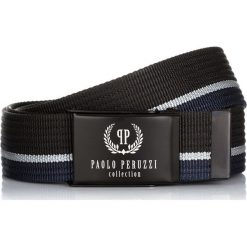 PASEK PARCIANY PAOLO PERUZZI. Szare paski męskie marki Paolo Peruzzi, w paski. Za 29,90 zł.