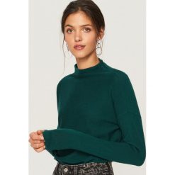 Swetry damskie: Sweter z niską stójką - Khaki