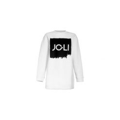 Bluzy damskie: Biała bluza z logo JO-LI
