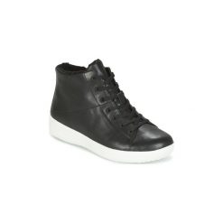 Buty FitFlop F-SPORTY HIGH-TOP SNEAKER BOOT. Czarne topy damskie FitFlop, bez wzorów, bez rękawów. W wyprzedaży za 471,20 zł.