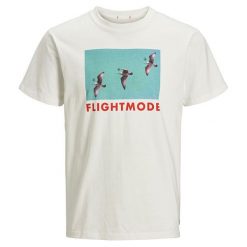 Jack&Jones Koszulka męska Messenger Tee Ss Crew Neck Cloud Dancer Slim-Bird Print (rozmiar L). Koszulki męskie Jack&Jones, m, z nadrukiem, bez kołnierzyka, bez rękawów. W wyprzedaży za 53,00 zł.
