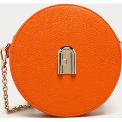 Furla - Torebka skórzana. Pomarańczowe listonoszki damskie Furla, w paski, ze skóry, na ramię, małe, bez dodatków. Za 1149,00 zł.