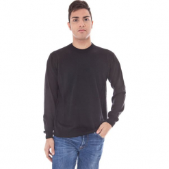 Sweter w kolorze czarnym. Czarne swetry klasyczne męskie Just Cavalli, Calvin Klein, Lee, m, z okrągłym kołnierzem. W wyprzedaży za 129,95 zł.