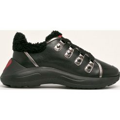 Love Moschino - Buty. Czarne buty sportowe damskie Love Moschino, bez wzorów, ze skóry, sportowe. W wyprzedaży za 699,90 zł.