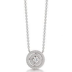 Naszyjniki damskie: RABAT Naszyjnik – złoto białe 585, Brylant 0,16ct…