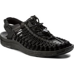 Sandały KEEN - Uneek Leather 1017063 Black/Raven. Czarne rzymianki damskie Keen, w paski, z materiału. W wyprzedaży za 309,00 zł.