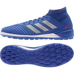 Buty piłkarskie adidas Predator 19.3 Tf M BB9084. Niebieskie buty sportowe męskie Adidas, z materiału, na sznurówki, do piłki nożnej. W wyprzedaży za 389,00 zł.